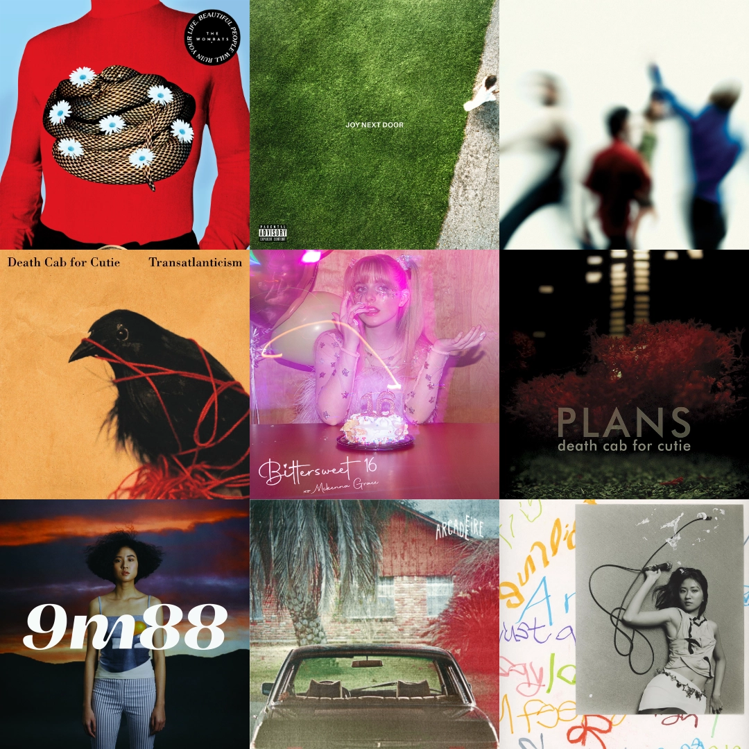 a grid of album covers
